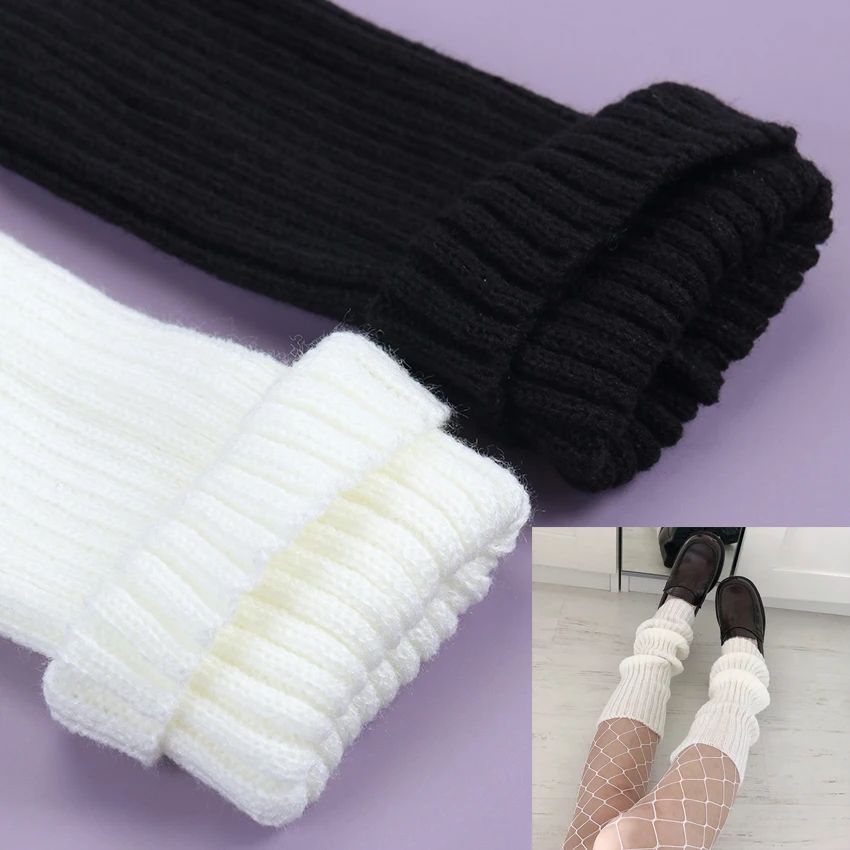 Women Lengthen Japanese Sweet Girl Leg Warmers Knitted Foot