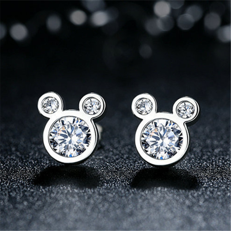 925 sterling silver women jewelry crystal cartoon animals st