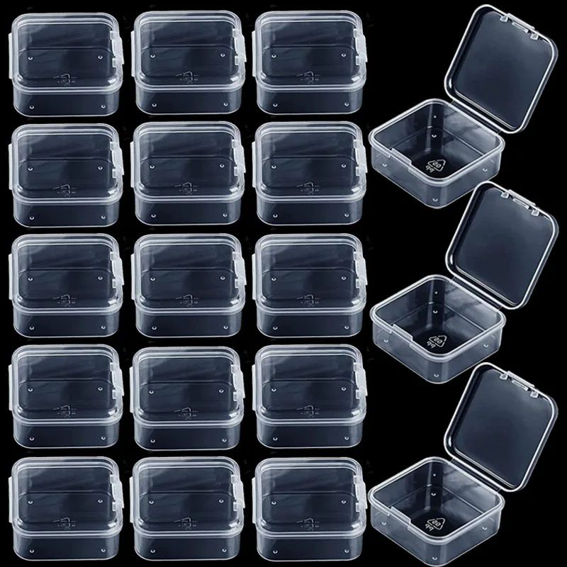 48 Packs Clear Small Plastic Containers Transparent Storage