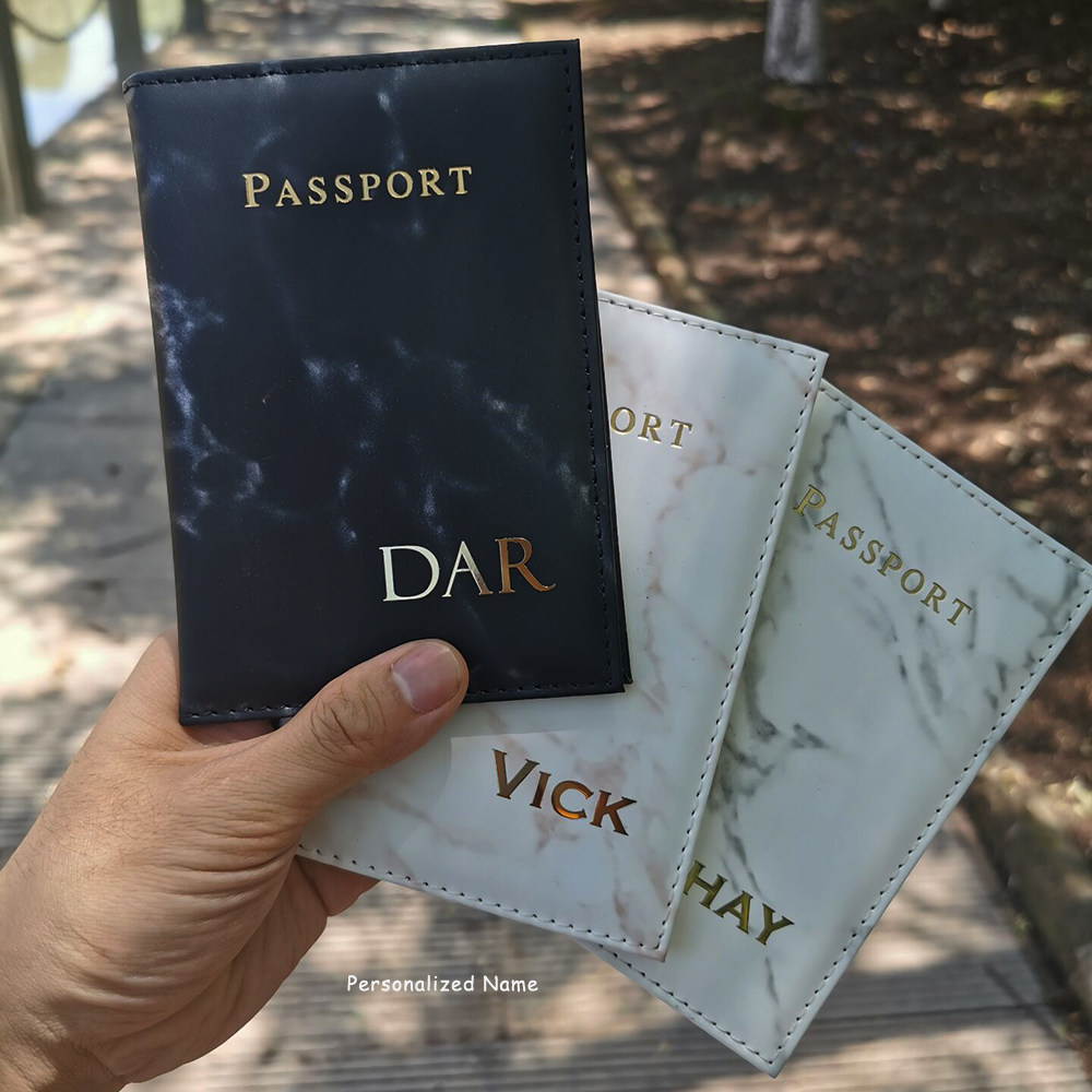 customize name passport cover travel wallet mr/mrs covers fo