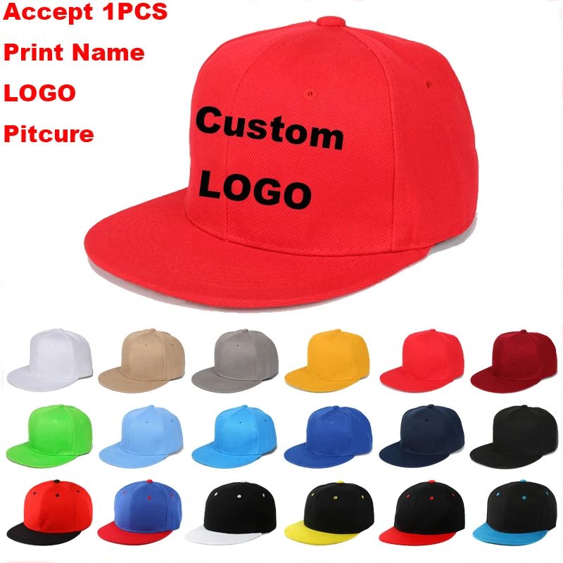 Custom Logo Print Snapback Cap Fashion Outdoor Sunshade Hat