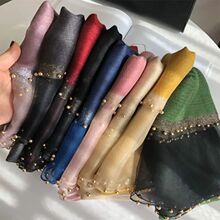 2023 New Summer Silk Scarf For Women Long Size Pashmina Lady