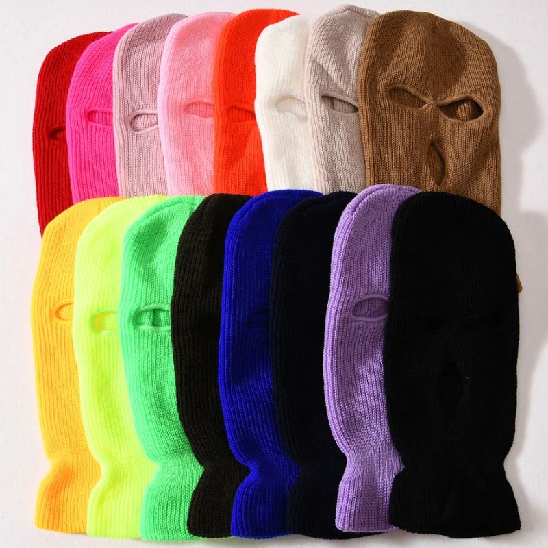 Men Full Face ver Hats Beanies Women 3 Holes Balaclava Fun P