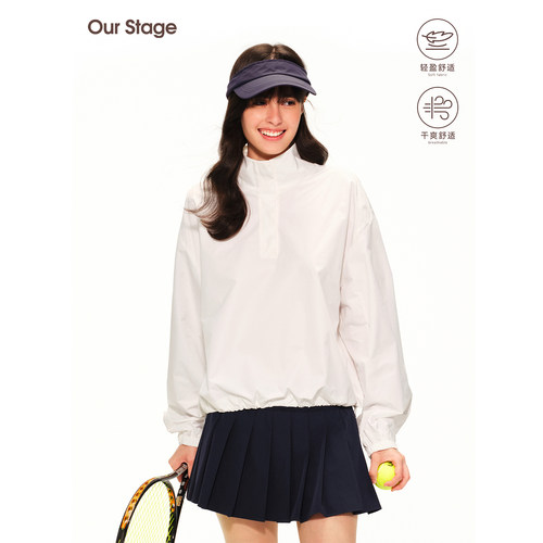 Our Stage 立领宽松防风透气显瘦运动外套休闲速干网球风夹克女