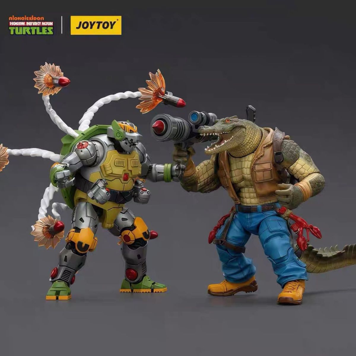 现货JOYTOY 暗源 忍者龟 大鳄鱼皮头 机械金属龟可动人偶手办礼物