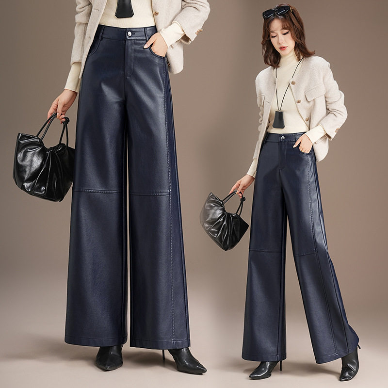 皮裤女款2026新款秋冬PU皮裤阔腿裤高腰洋气大脚裤,女装/女士精品,休闲裤,淘宝优惠券,粉丝福利购,淘宝优惠卷