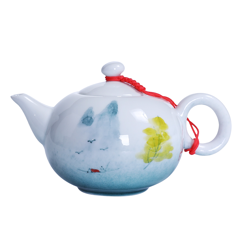 陶瓷单壶复古手绘功夫小茶壶精品