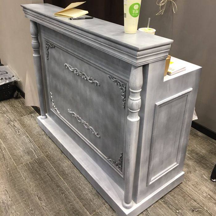 新款现货复古收银台简约做旧柜台小吧台前台收款台实木韩式服装店