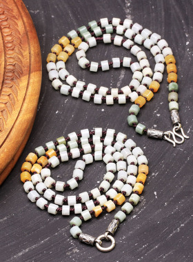 巴匠A货缅玉石纯银项链佛牌链