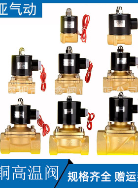 常闭全铜高温150度电磁阀水阀2S160-15气阀220V 24V 12V氟橡胶4分