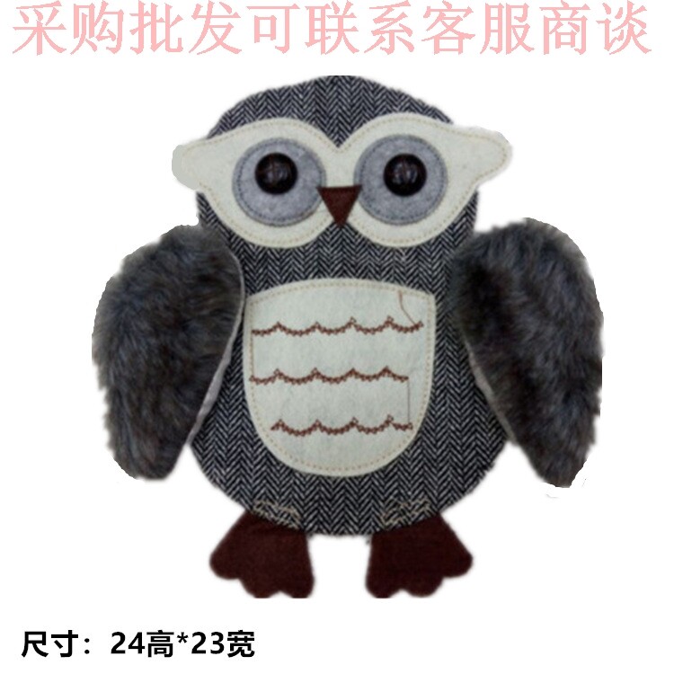 需手缝秋冬新款猫头鹰DIY服装辅料毛衣猫头鹰配饰长袖T恤 布贴其