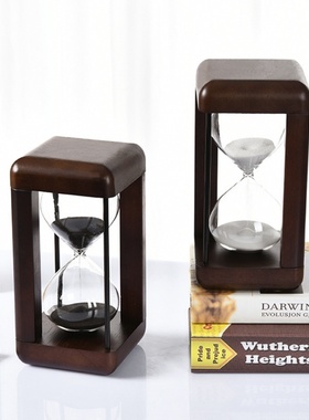 木质沙漏摆件高级感沙漏计时器30/60分钟流沙计时器创意摆件实用