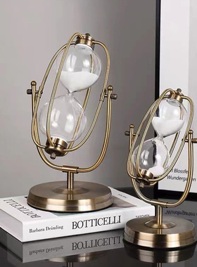 创意金属旋转沙漏计时器家居摆件