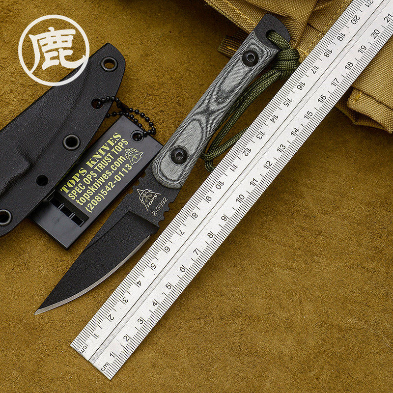 cudeman大象先生户外装备托普斯系列露营小直刀高硬度军迷爱好刀