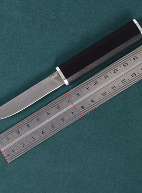 CUDEMAN大象先生AR系列户外装备小直刀大马士革钢露营工具小刀