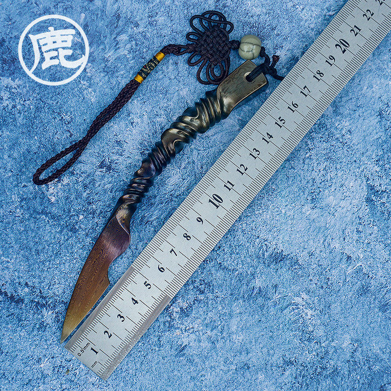 cudeman大象先生大马士革钢茶针茶道道具挑茶多用途工具