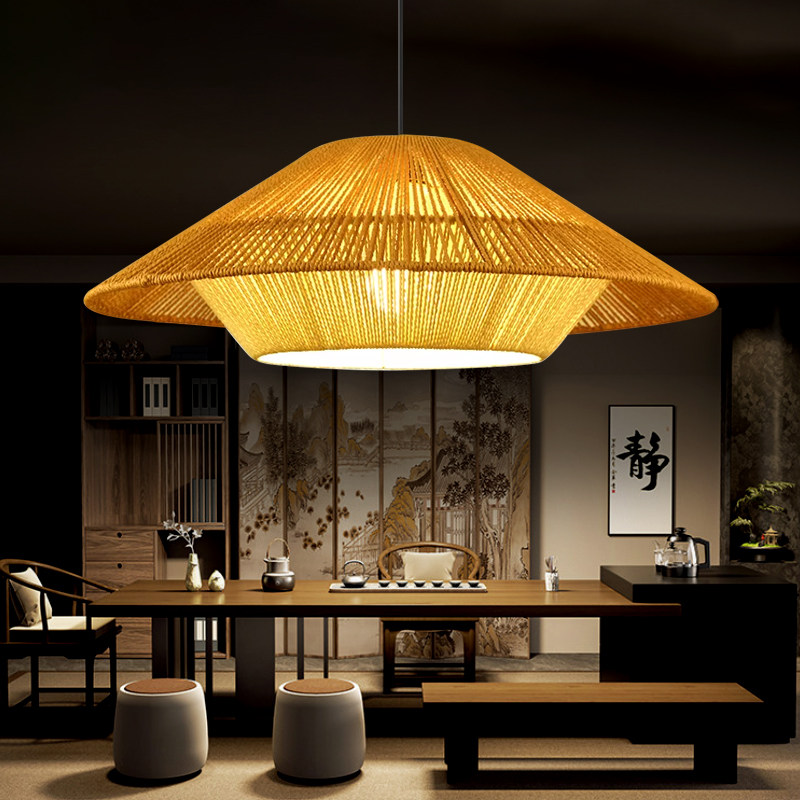 日式麻绳吊灯客厅卧室民宿酒店餐厅灯侘寂风餐饮火锅店麻编织灯罩,家装灯饰光源,酒店/宴会厅/餐饮吊灯,淘宝优惠券,粉丝福利购,淘宝优惠卷