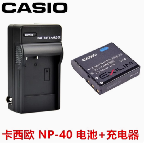 适用于卡西欧EX-Z100 Z200 Z300 Z400 Z450相机NP-40电池+充电器