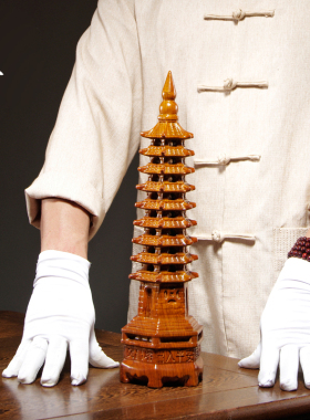 花梨木雕文昌塔摆件实木雕刻家居客厅收藏办公店铺装饰红木工艺品