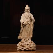 正宗小叶黄杨木雕老子圣人摆件家居办公室装 饰品人物文化送礼物品