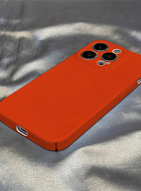熔岩橙色适适用苹果17AIR手机壳14/15plus新iphone16promax全包SE3/2菲林XR/XS硬壳7/8保护套12/13mini高档11