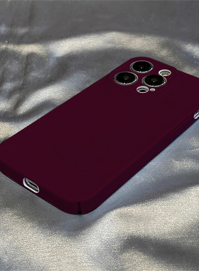 勃艮第红色适用苹果17AIR手机壳14/15plus新iphone16promax全包SE3/2菲林XR/XS硬壳7/8保护套12/13mini高档11