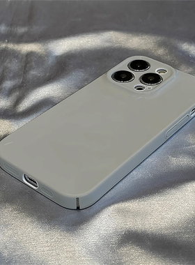 su7雅灰色适用苹果17AIR手机壳14/15plus新iphone16promax全包SE3/2菲林XR/XS硬壳7/8保护套12/13mini高档11