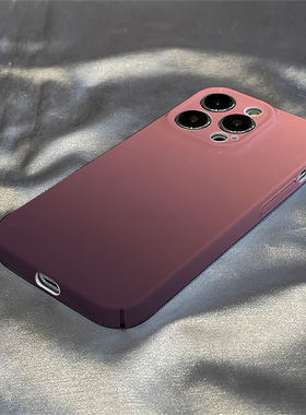 渐变粉紫色适用苹果17AIR手机壳14/15plus新iphone16promax全包SE3/2菲林XR/XS硬壳7/8保护套12/13mini高档11