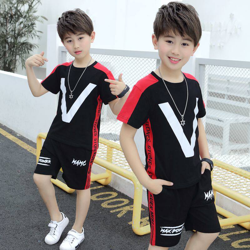 男孩夏季套装2026新款儿童夏款韩版中大童2-12岁男童童装两件套潮