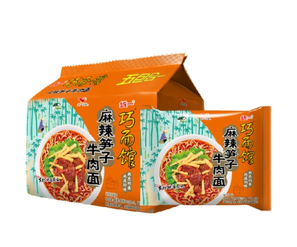 统一巧面馆麻辣笋子牛肉面方便面方面泡面 西南风味休闲零食