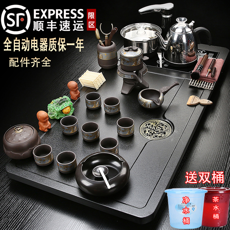 茶具套装家用茶台烧水壶一体全自动上水喝茶功夫泡茶杯茶盘整套 餐饮具 整套茶具 原图主图