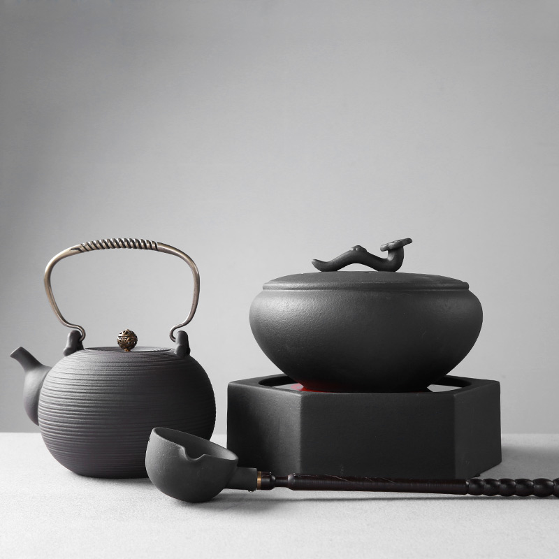 陶瓷电陶炉带盖过滤煮茶器煮茶碗普洱功夫泡茶具烧水壶家用套装