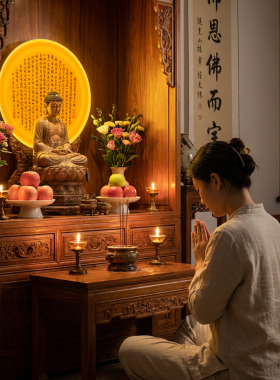 佛像背景圆形背光灯神台佛龛灯