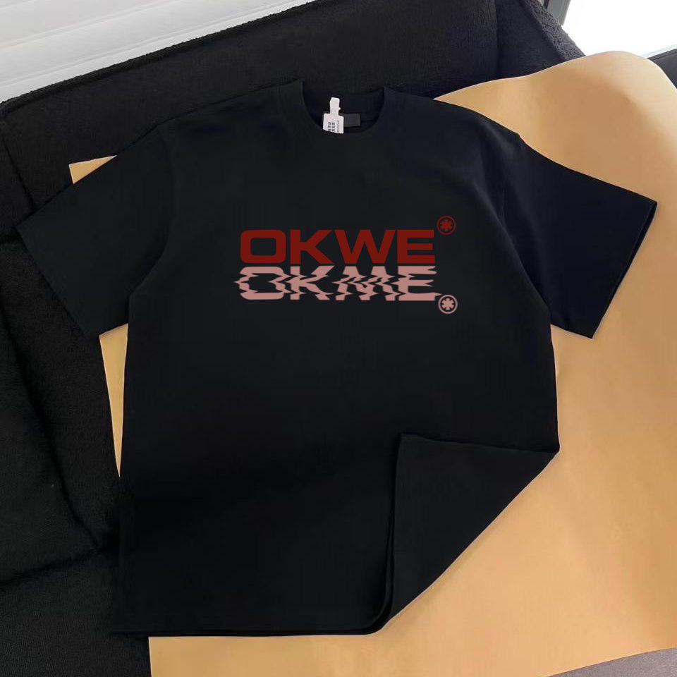 美式高街字母印花短袖t恤男