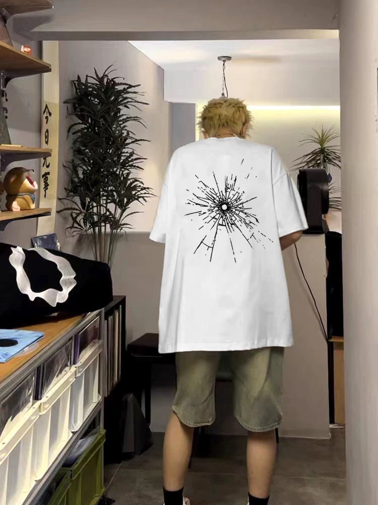 美式复古高街t恤夏季潮牌