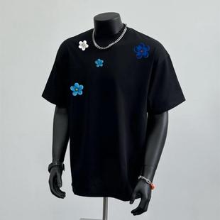 美式 T恤 oversize街头滑板ins风设计感原创小众嘻哈rap千禧风短袖