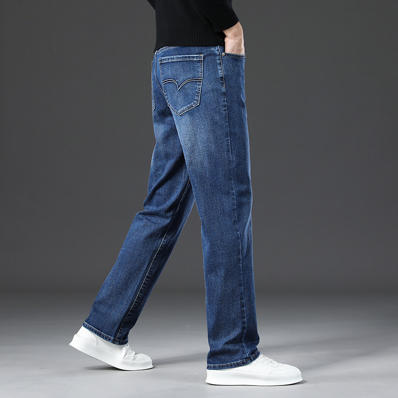 新塘牛仔裤2025新款秋季中年弹力休闲裤宽松直筒高端潮流百搭长裤