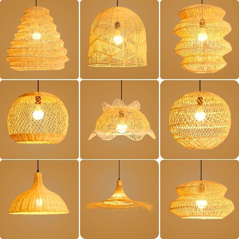侘寂风日式餐厅吊灯复古民宿卧室客厅灯藤编藤艺灯具茶室禅意灯罩,家装灯饰光源,卧室/书房吊灯,淘宝优惠券,粉丝福利购,淘宝优惠卷