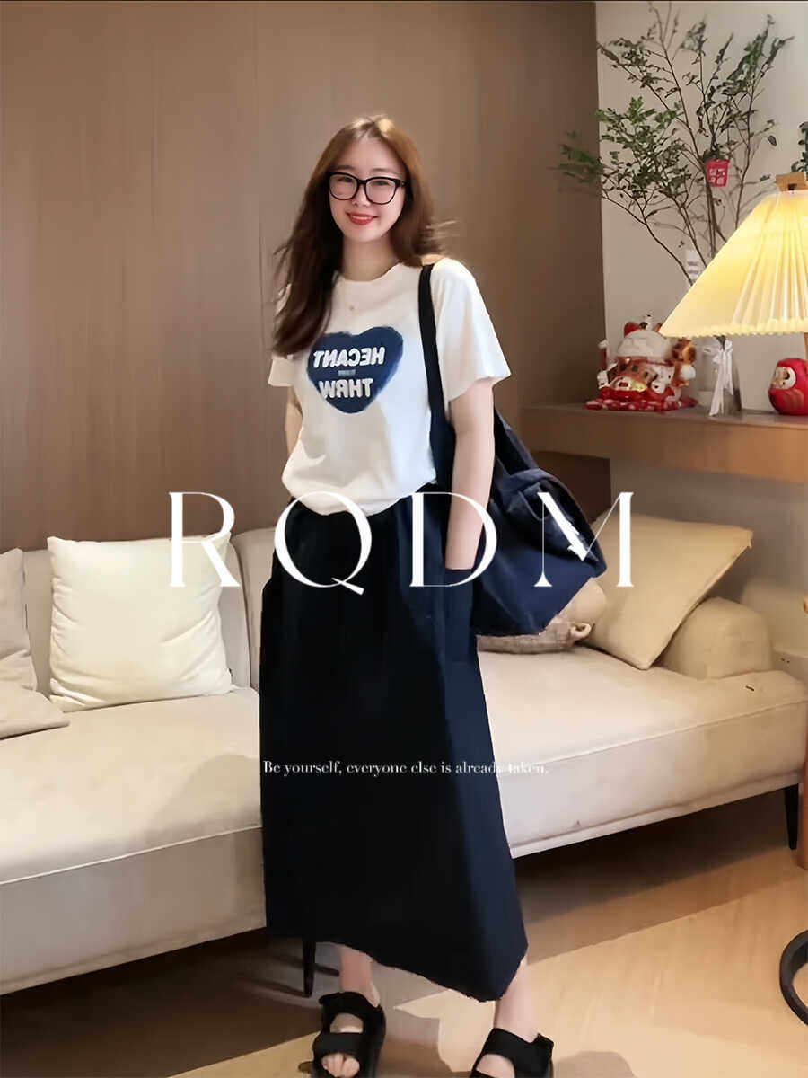 大码女装2026夏季新款胖MM纯色松紧高腰显瘦宽松百搭休闲半身裙裤