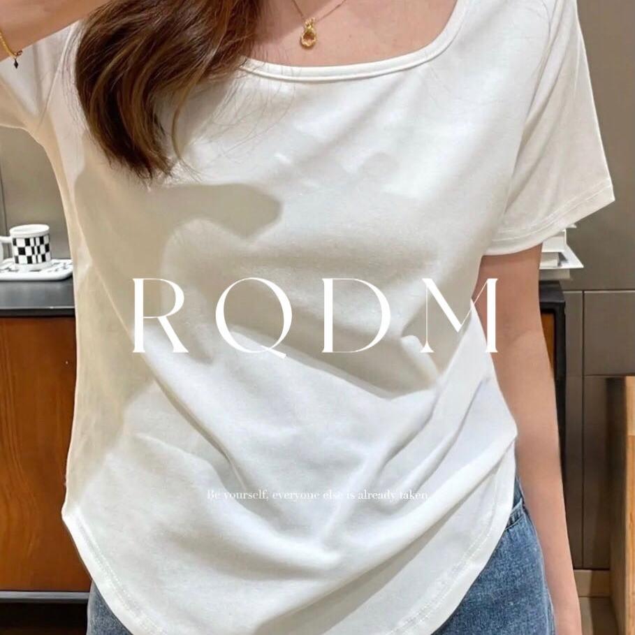 宽松显瘦方领百搭夏季短袖T恤女