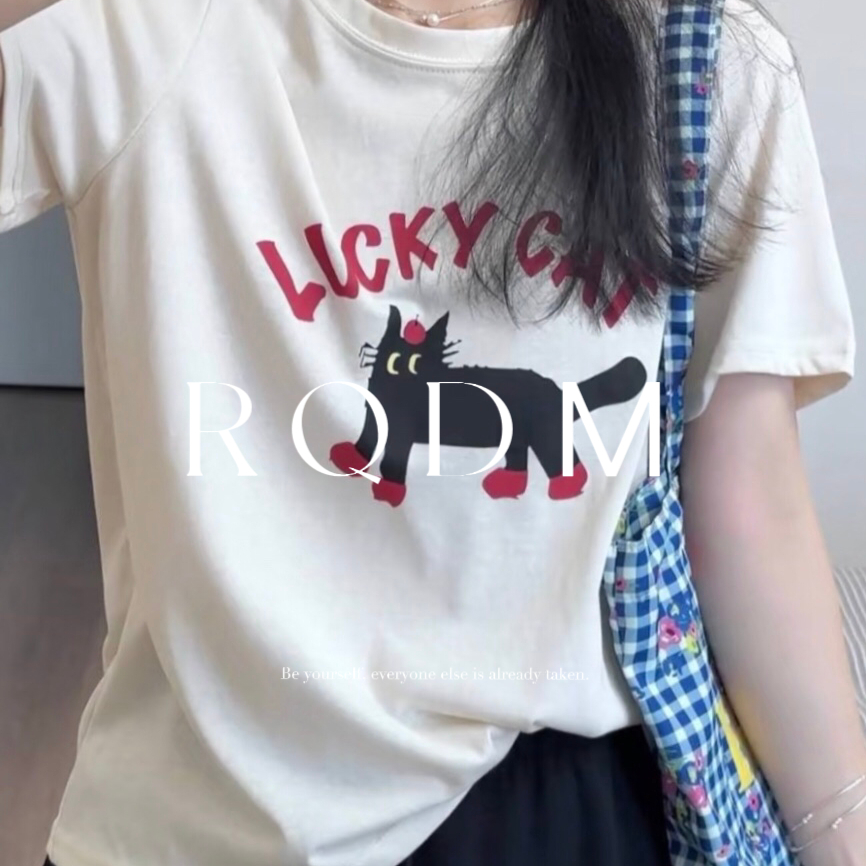 薄款宽松显瘦圆领正肩短袖T恤女