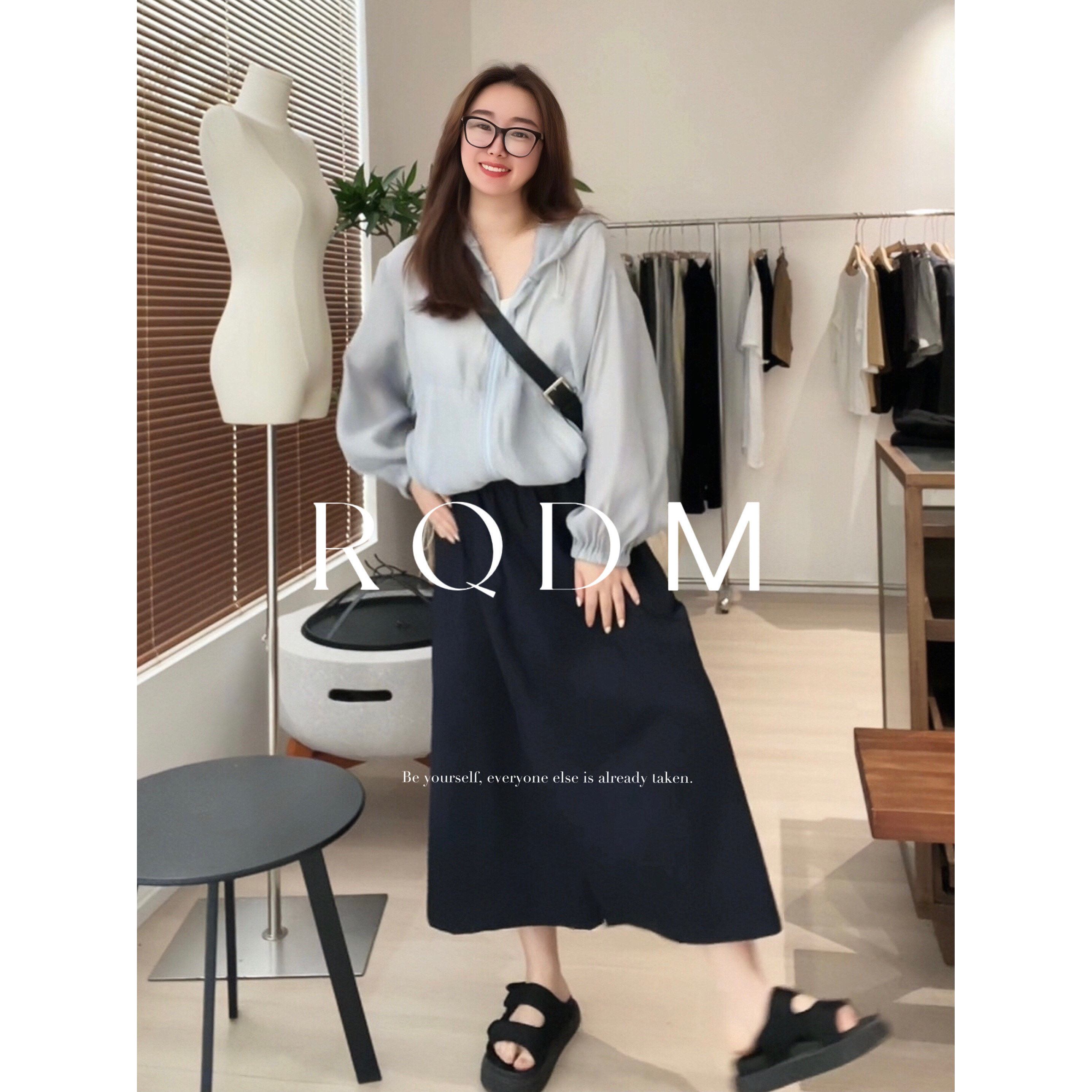 简约通勤显瘦松紧高腰半身裙裤女