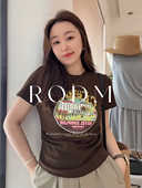 女装 2026夏季 新款 大码 胖妹妹双收腰宽松显瘦圆领正肩短袖 T恤上衣