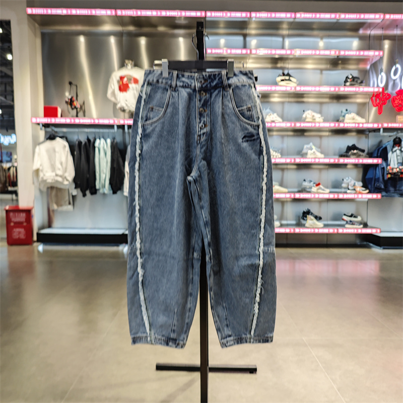 李宁运动牛仔裤纯棉舒适