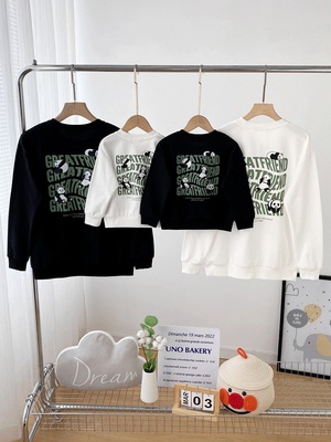 婴儿满月百日亲子装连体衣卫衣