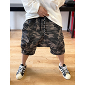 防水胯裆松紧腰迷彩短裤 男街头哈伦裤 宽松工装 Medaigual 五分裤 夏
