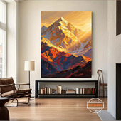 曙光金山肌理纯手绘油画客厅侘寂风装 饰画中古玄关高级感挂画抽象