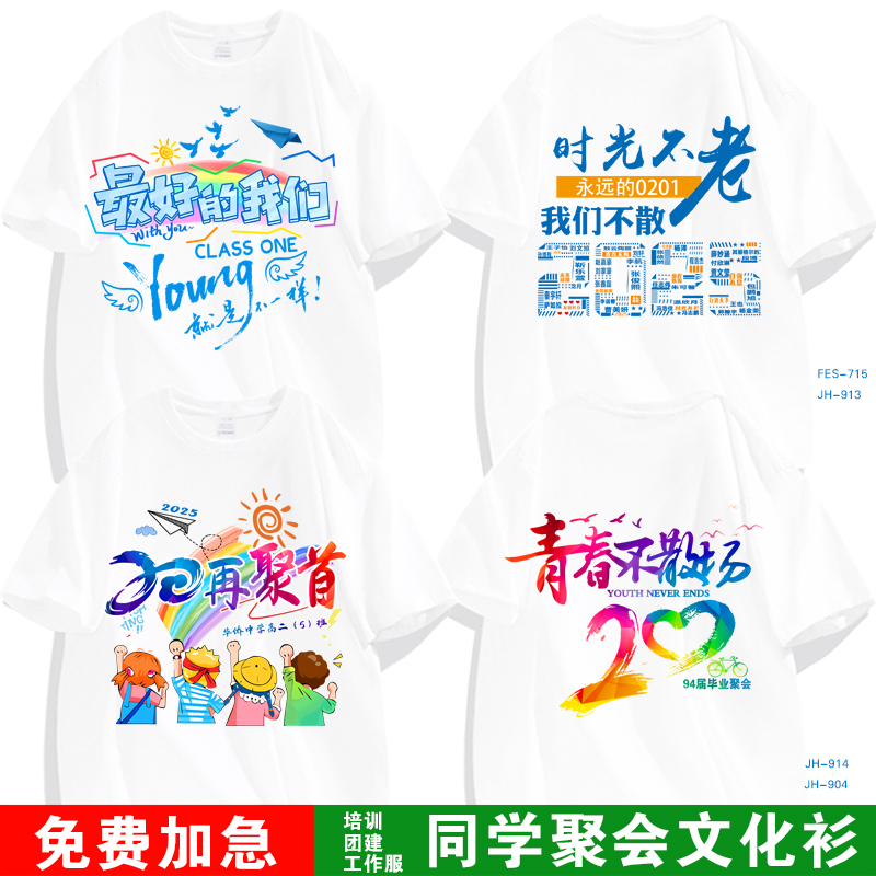 同学聚会班服定制t恤20周年庆团建服集体工作服夏令营短袖印字图