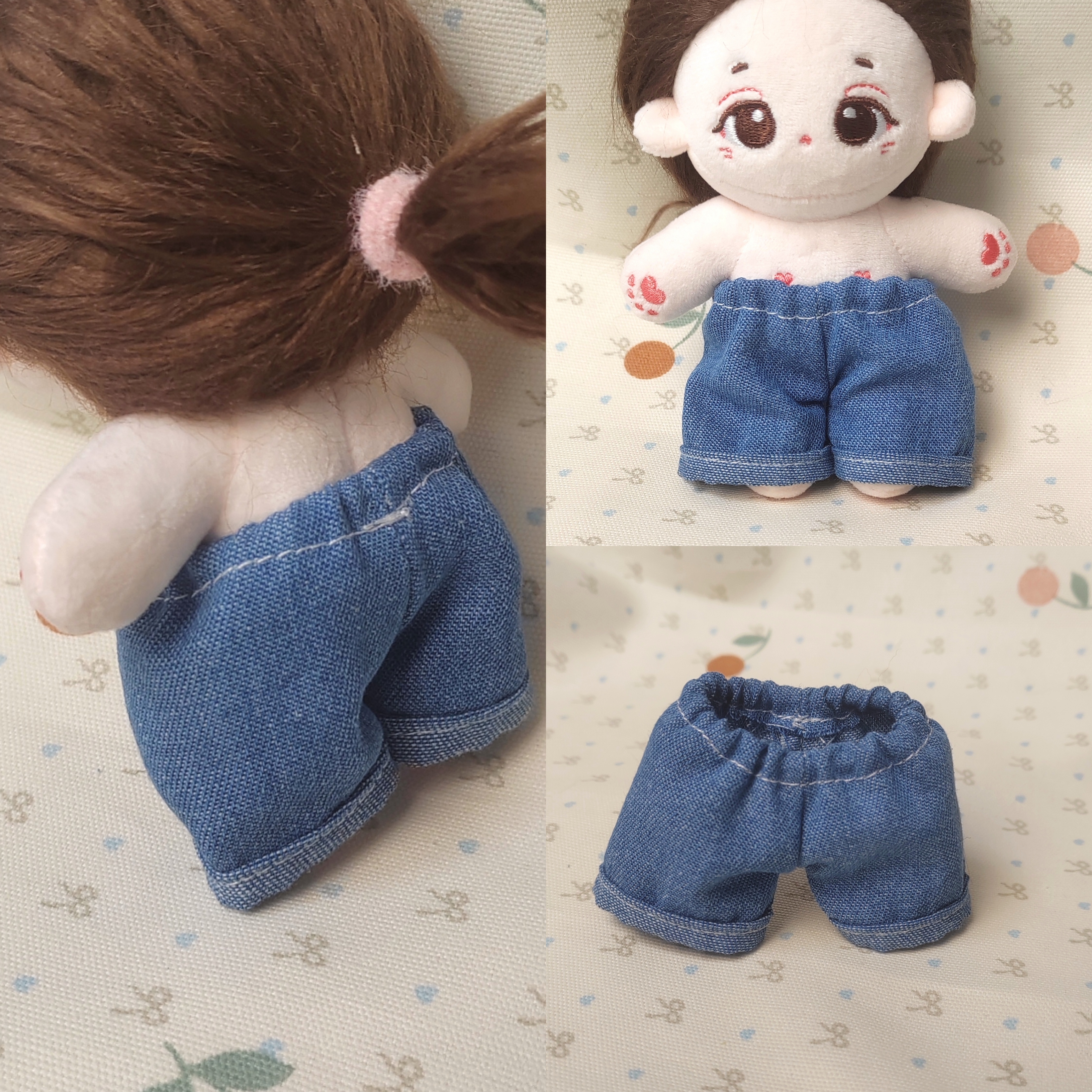 10cm15cm20cm棉花娃娃玩偶秋冬长裤拖地阔腿外翻裤脚裤流行不卡档