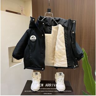 男童潮牌棉衣冬季2025新款儿童冬装加绒加厚外套男宝派克服冲锋衣